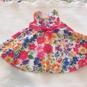 Ashley Ann girls Lovely Floral Flowy Dress sleeveless w/bottom undies size 12M